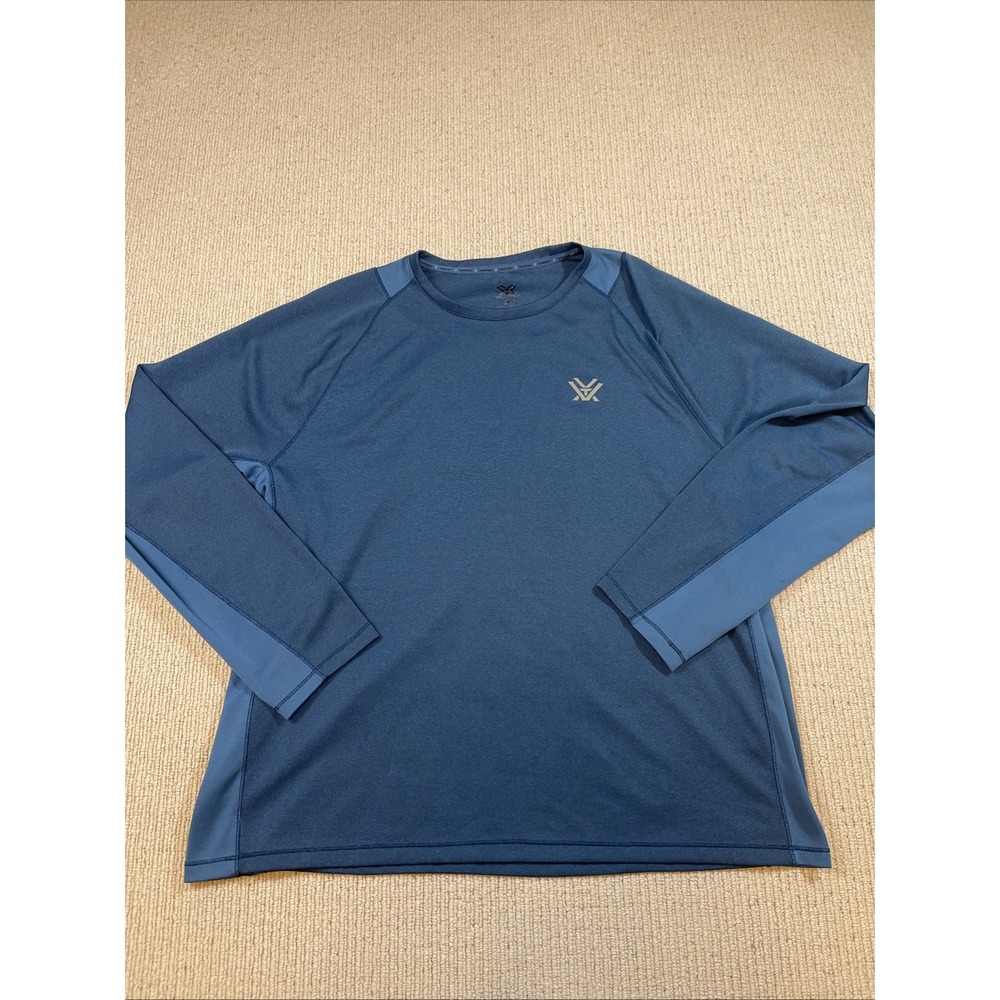 Vortex Mens 2XL Logo Long Sleeve Base Layer Pullover Blue